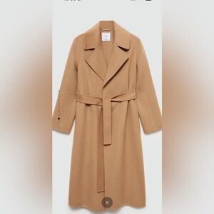 Mango wool coat with detachable belt